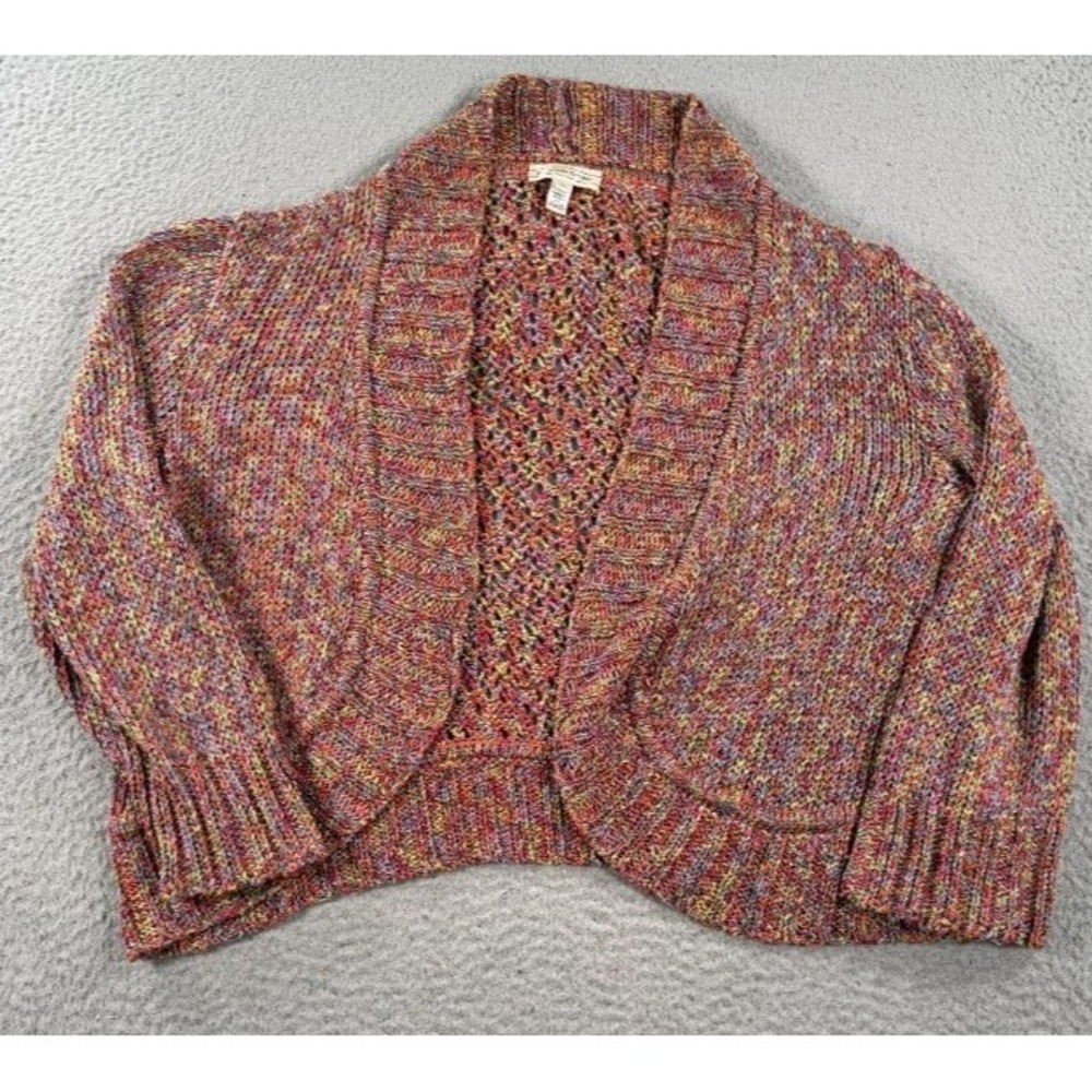 St. John‎ Sport Shrug Cardigan Womens Large Marled Knit Open Front Cropped